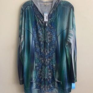 Zip up with hood live and let live shirt new with tag